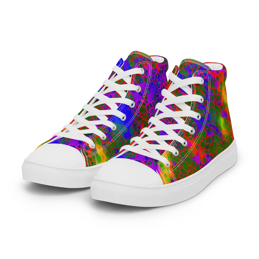 Acid Canopy on Women's High Top Canvas Shoes — Left Front