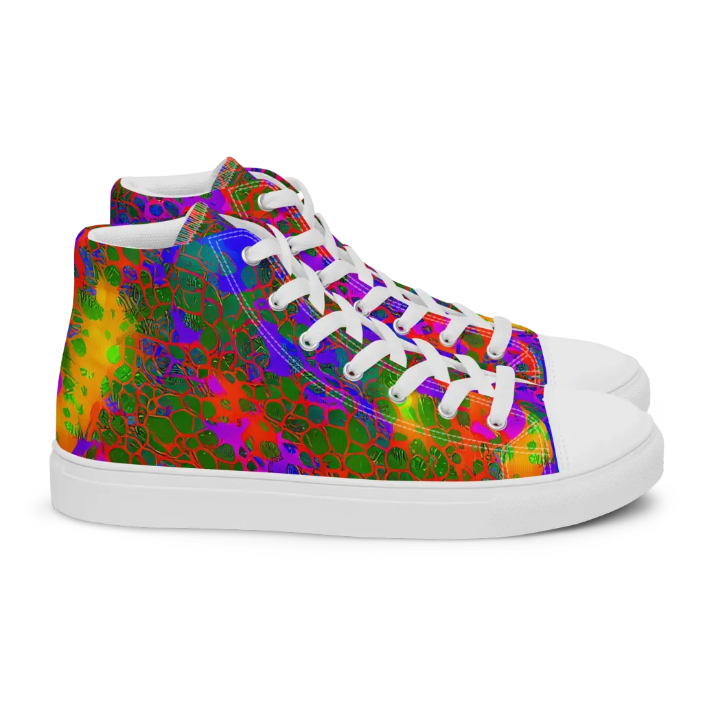 Acid Canopy on Women's High Top Canvas Shoes — Right