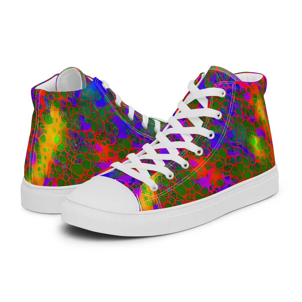 Acid Canopy on Women's High Top Canvas Shoes — Left
