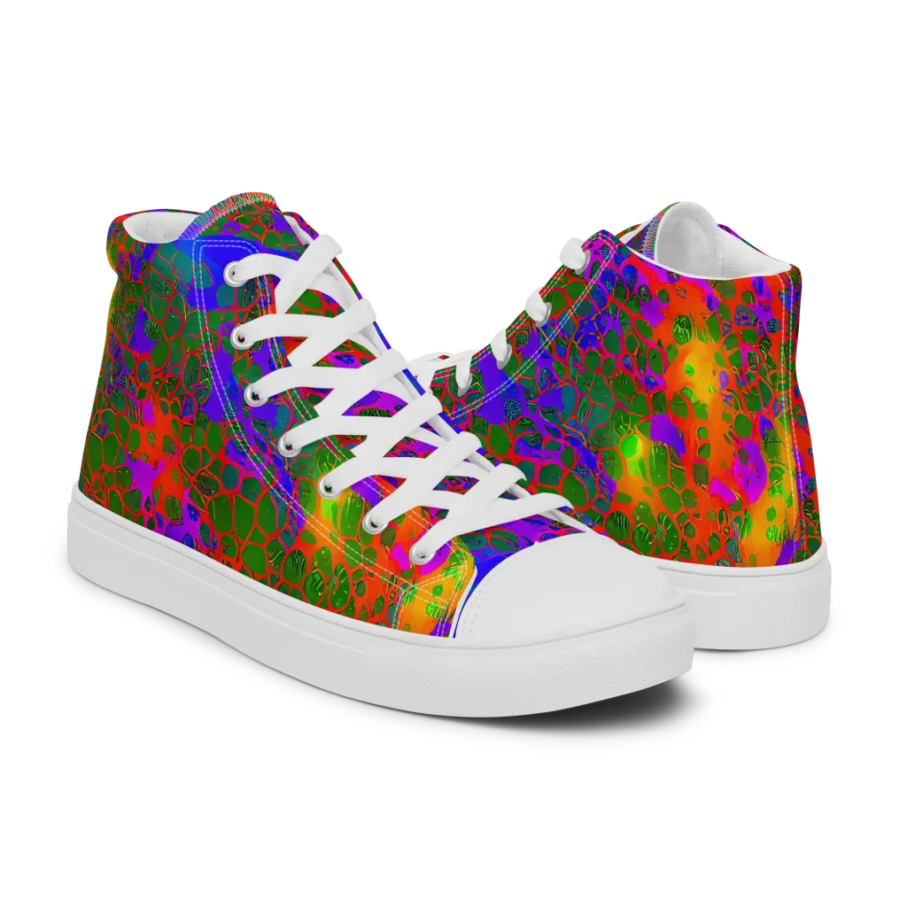 Acid Canopy on Women's High Top Canvas Shoes — Right