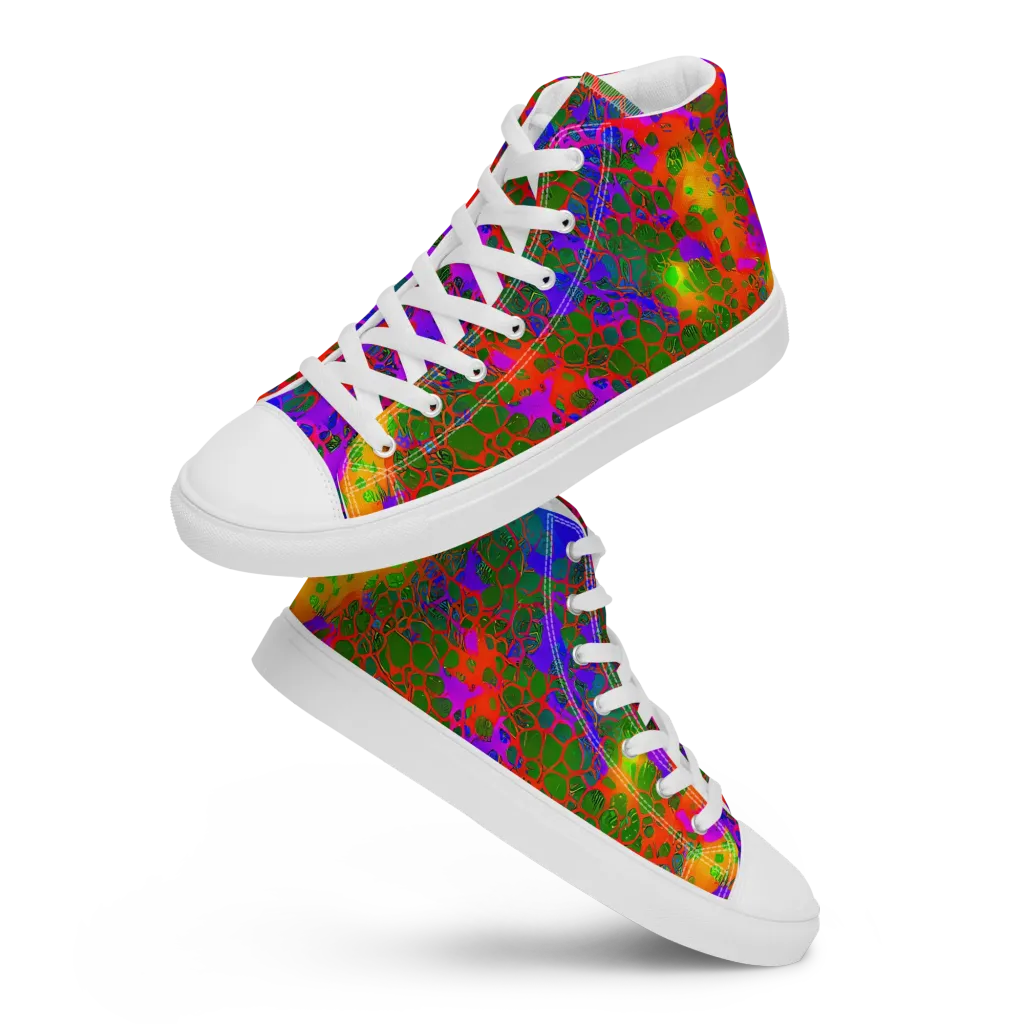 Acid Canopy on Women's High Top Canvas Shoes — Front