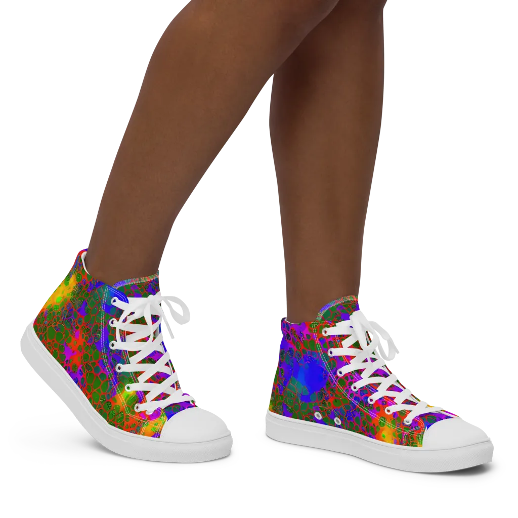 Acid Canopy on Women's High Top Canvas Shoes — Right