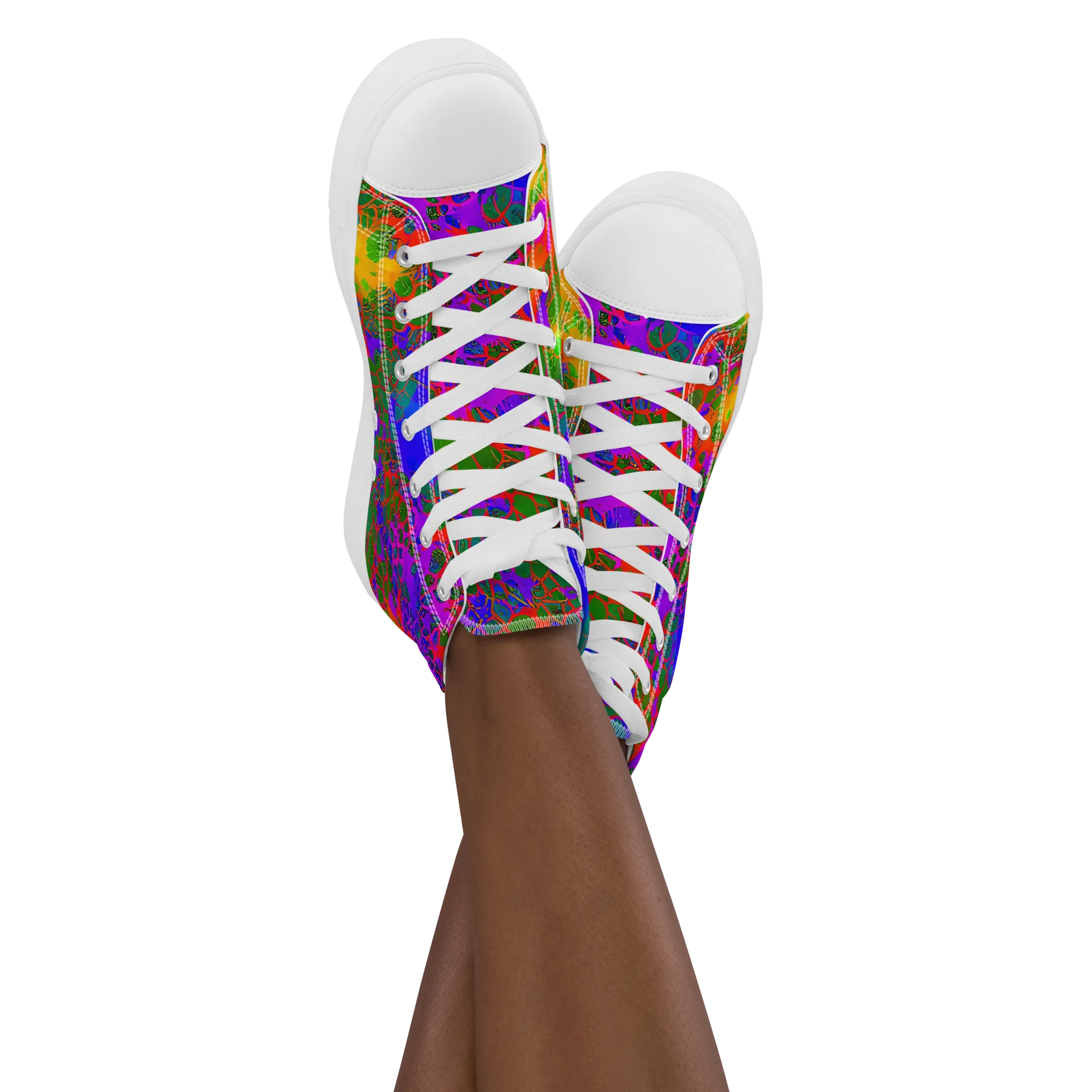 Acid Canopy on Women's High Top Canvas Shoes — Front