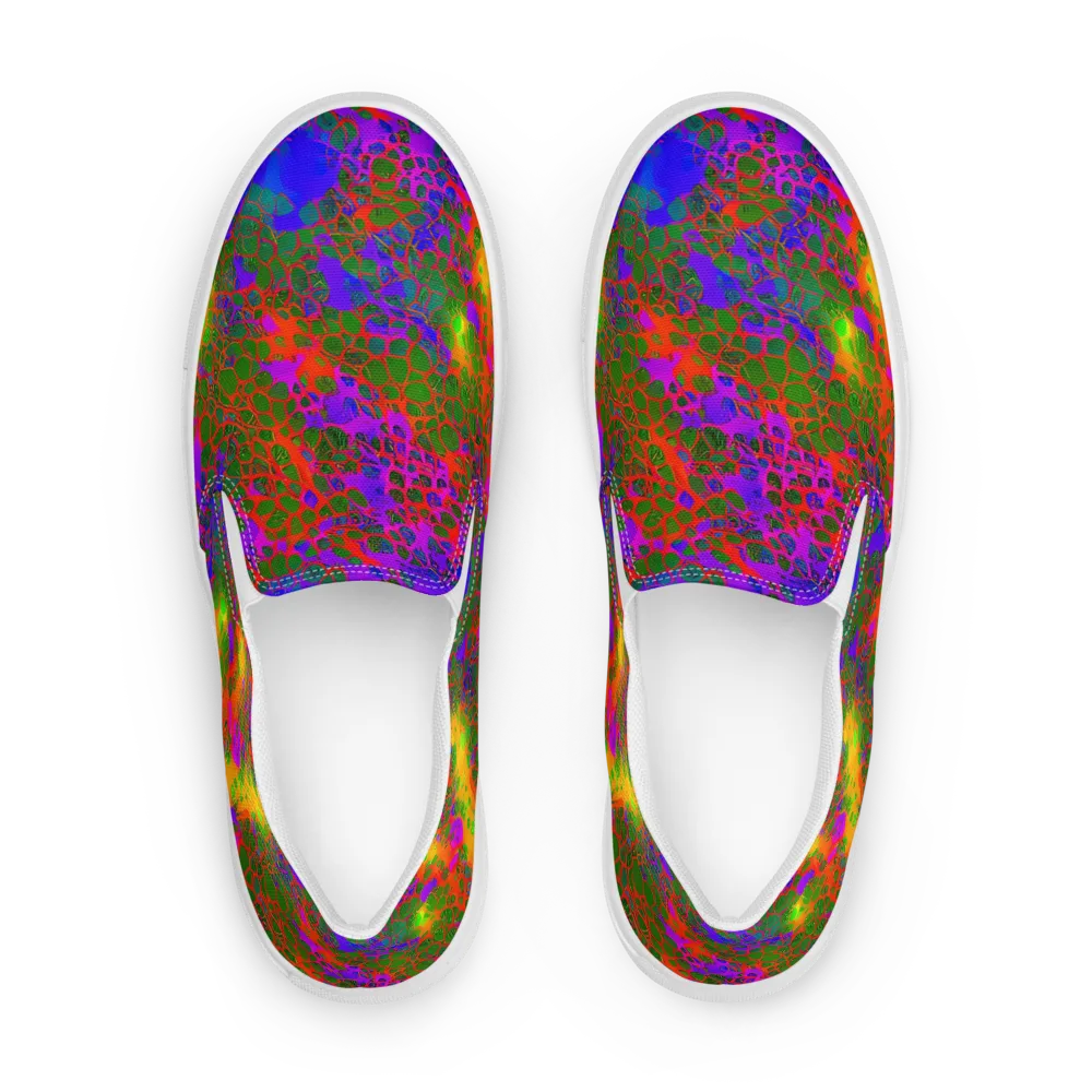 Acid Canopy on Men's Slip-On Canvas Shoes — Front