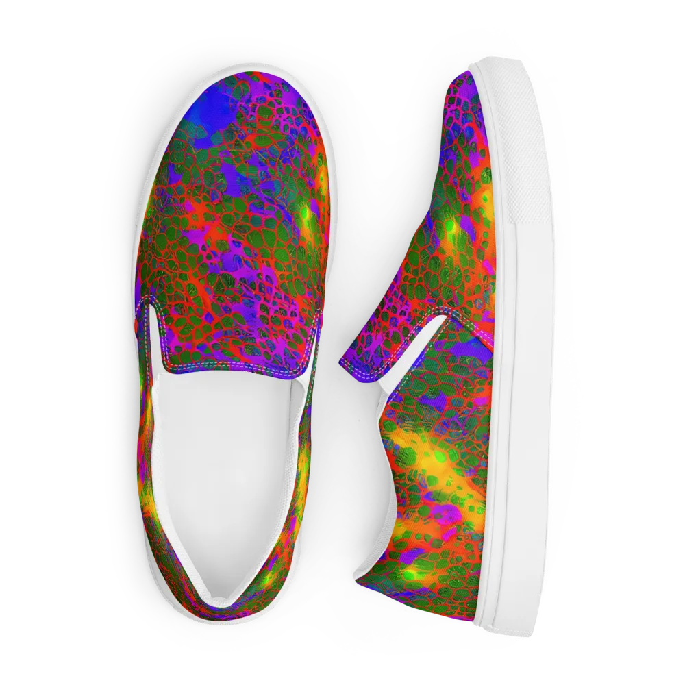 Acid Canopy on Men's Slip-On Canvas Shoes — Front