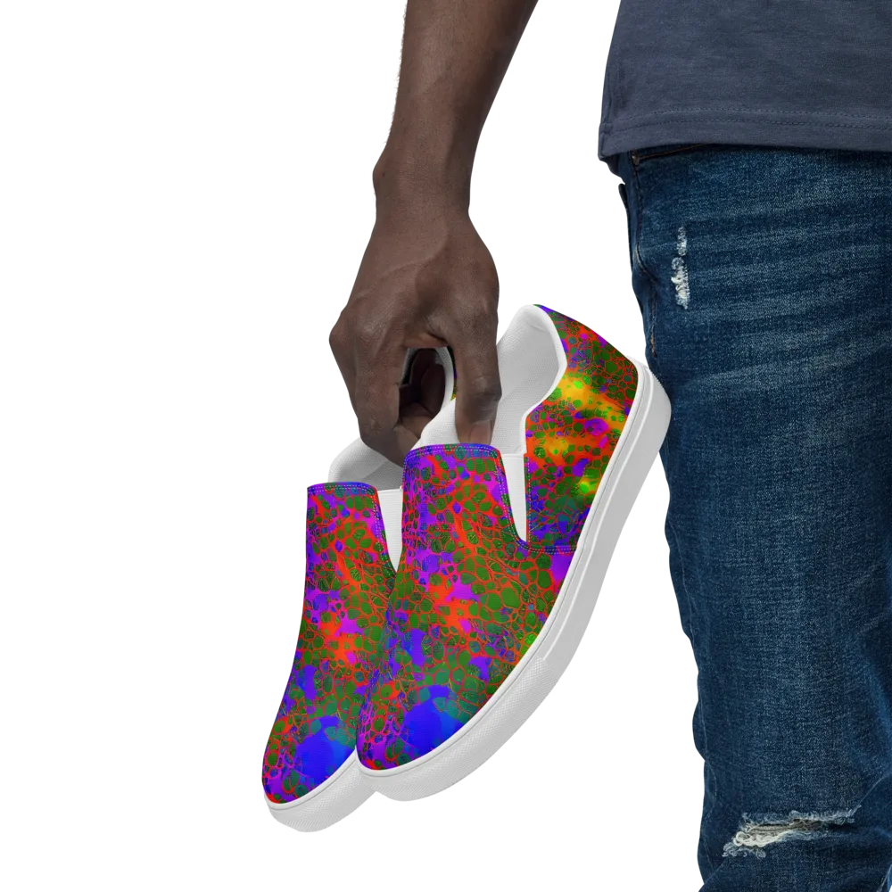 Acid Canopy on Men's Slip-On Canvas Shoes — Left Front