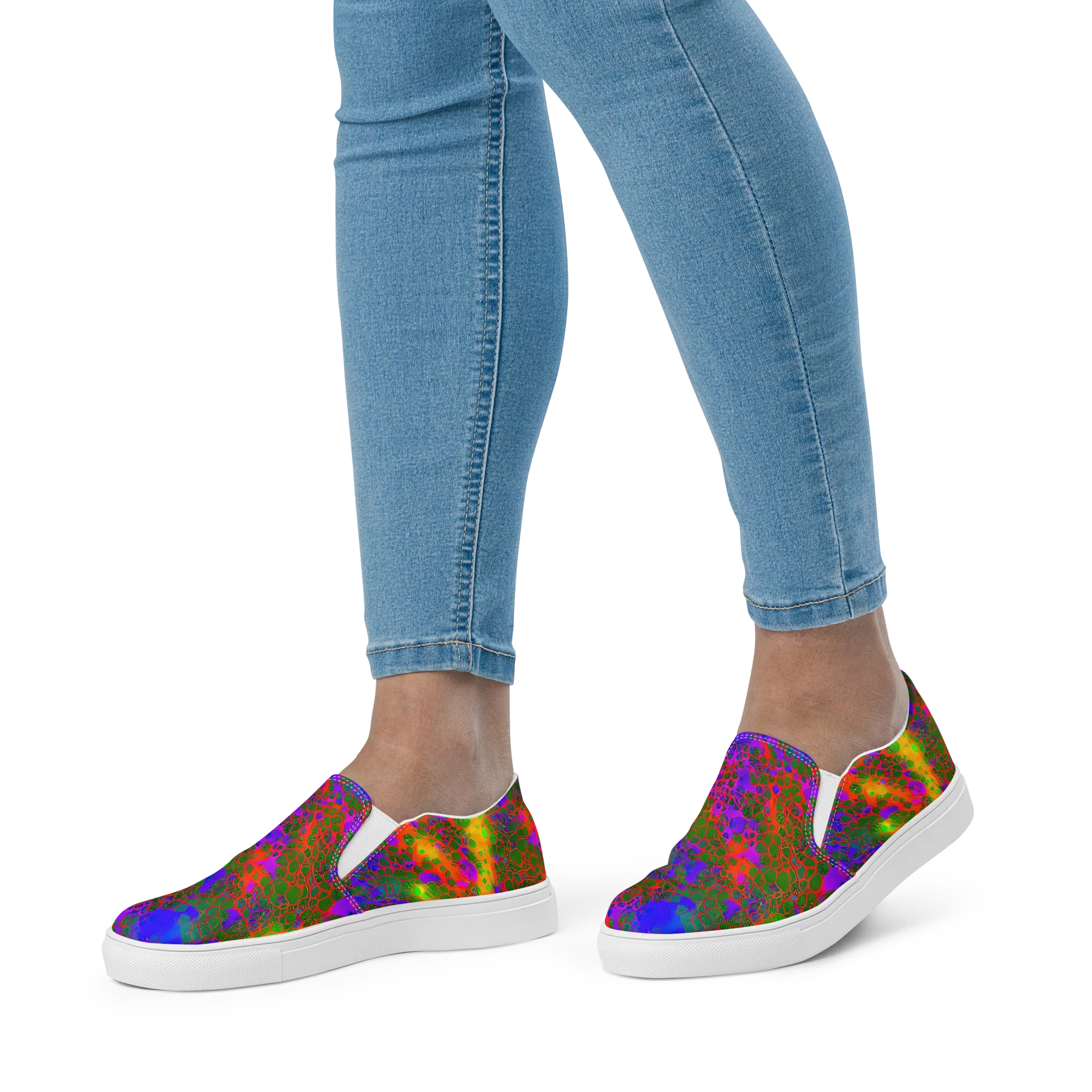 Acid Canopy on Women's Slip-On Canvas Shoes — Front