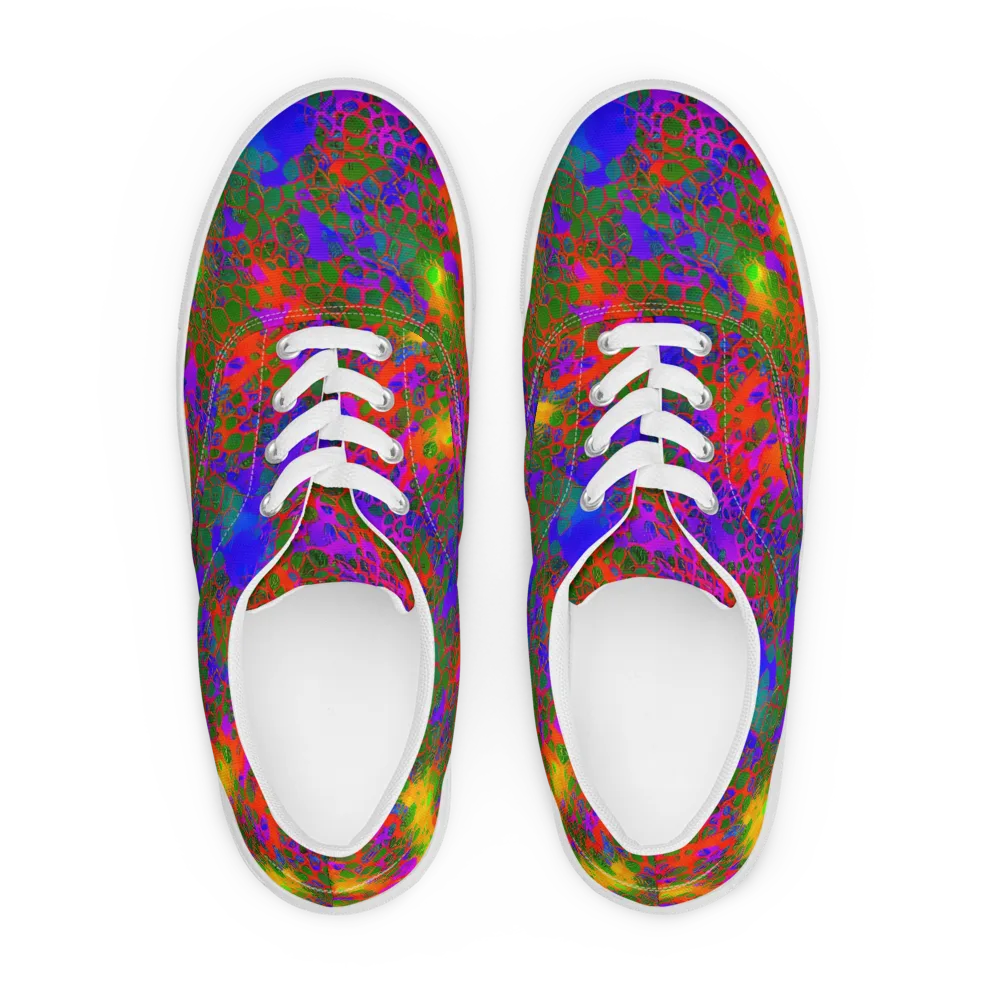 Acid Canopy on Men's Lace-Up Canvas Shoes — Front
