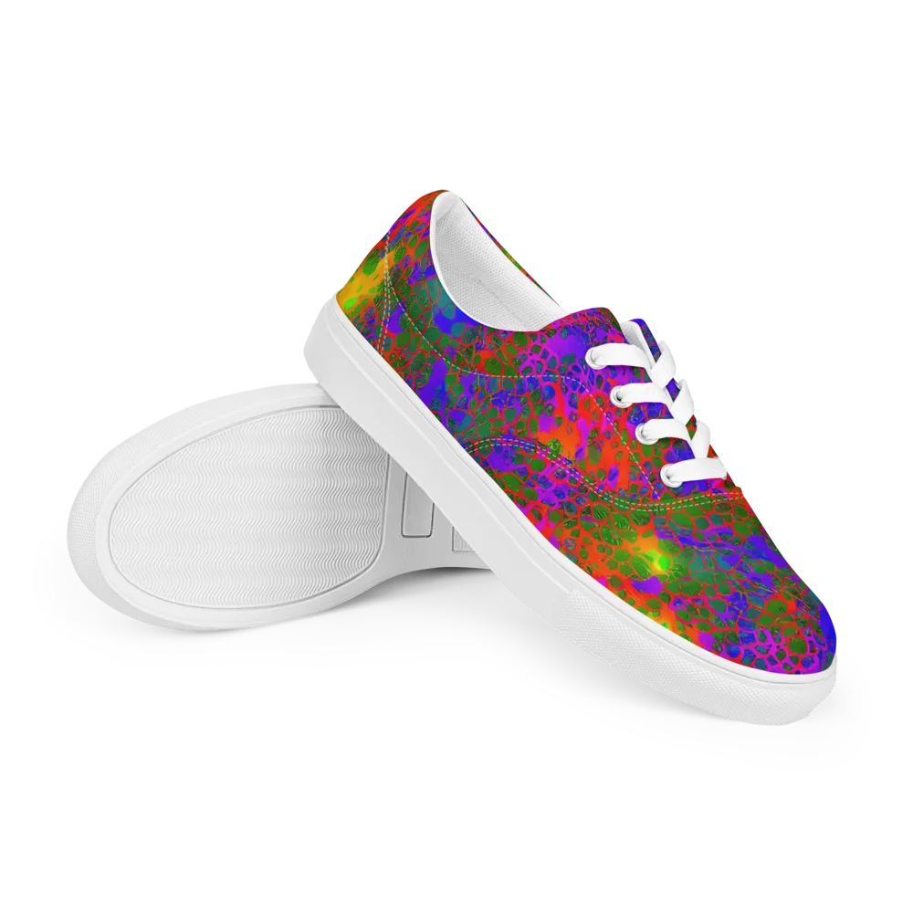 Acid Canopy on Men's Lace-Up Canvas Shoes — Right Front