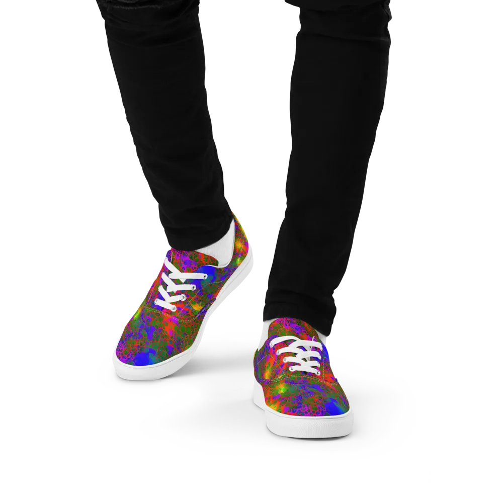 Acid Canopy on Men's Lace-Up Canvas Shoes — Front