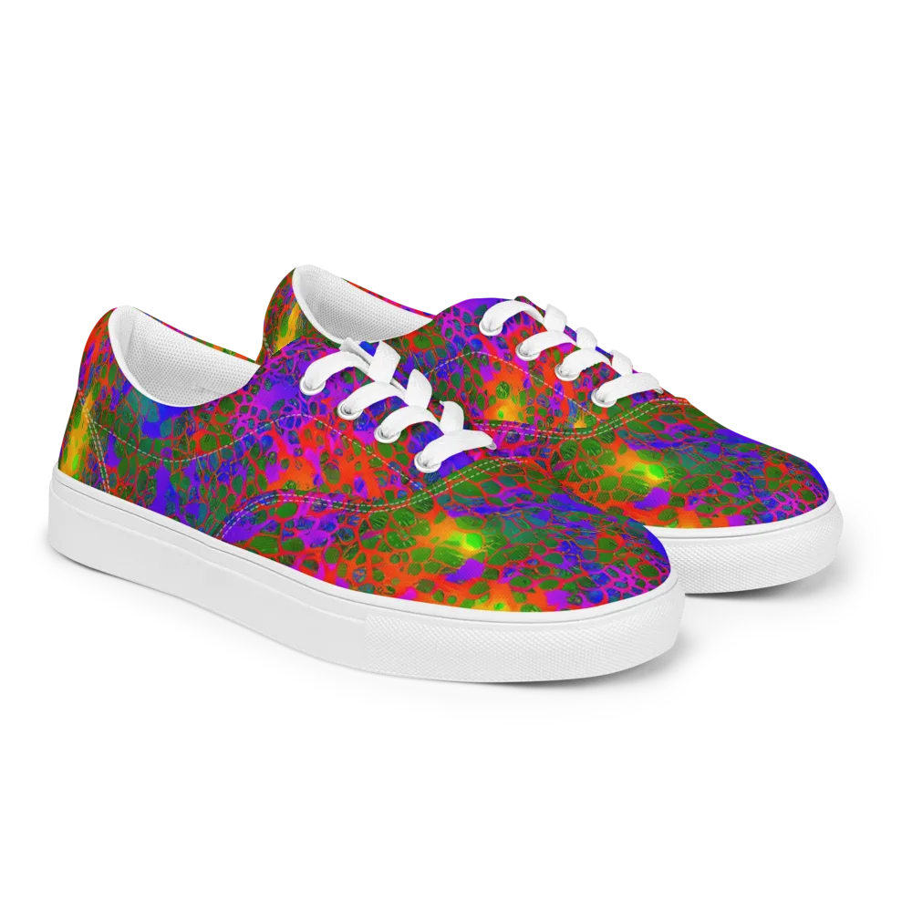 Acid Canopy on Men's Lace-Up Canvas Shoes — Right Front