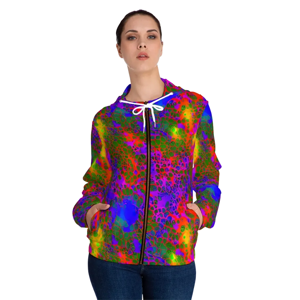Acid Canopy on Women's Full-Zip Hoodie — Front On Person
