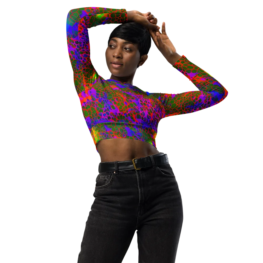 Acid Canopy on Long Sleeve Crop Top — Front