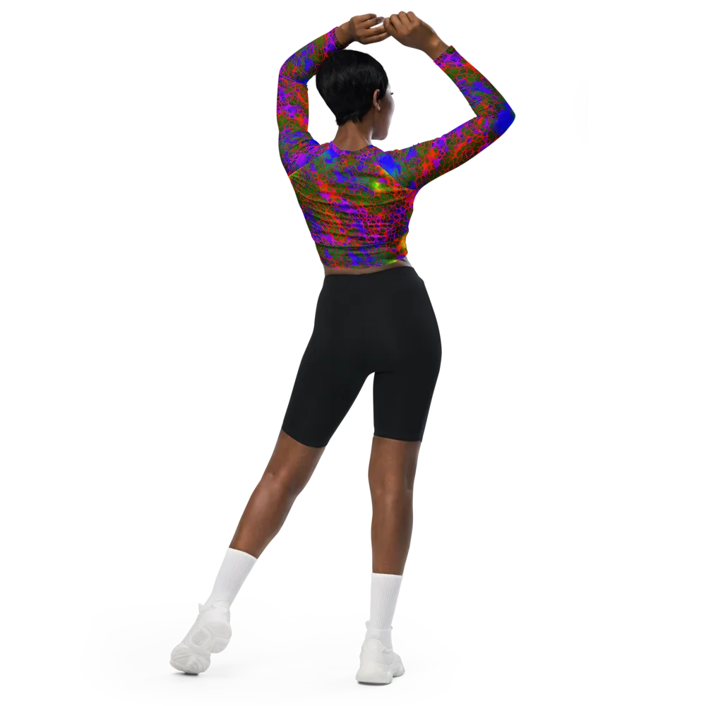 Acid Canopy on Long Sleeve Crop Top — Back