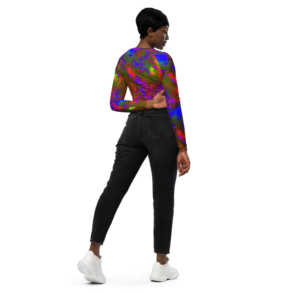 Acid Canopy on Long Sleeve Crop Top — Right Back