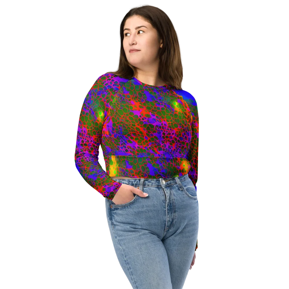 Acid Canopy on Long Sleeve Crop Top — Front