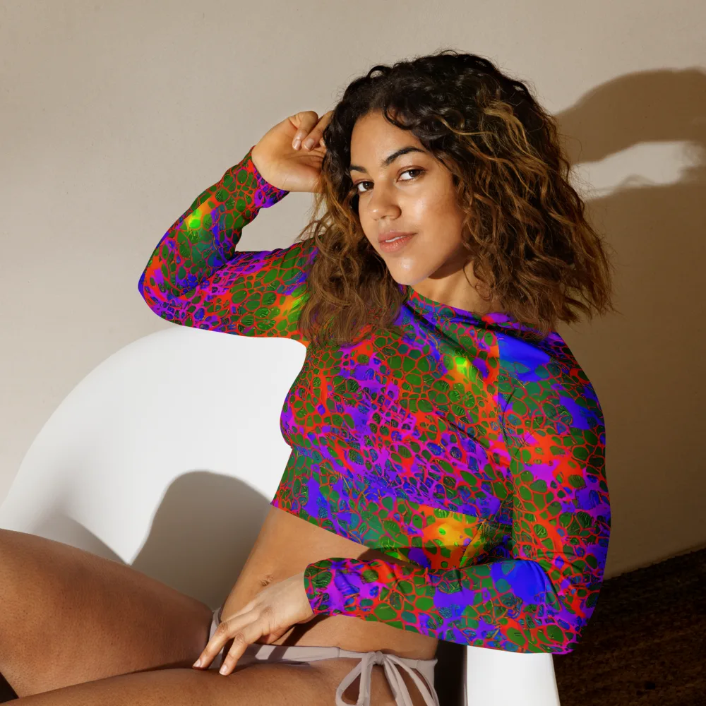 Acid Canopy on Long Sleeve Crop Top — Left Front