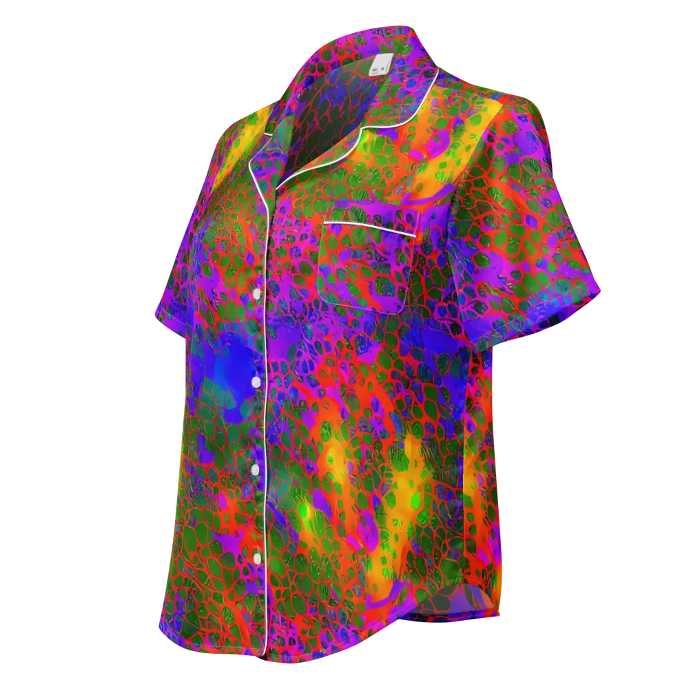 Acid Canopy on Women's Short Sleeve Pajama Top — Left Front