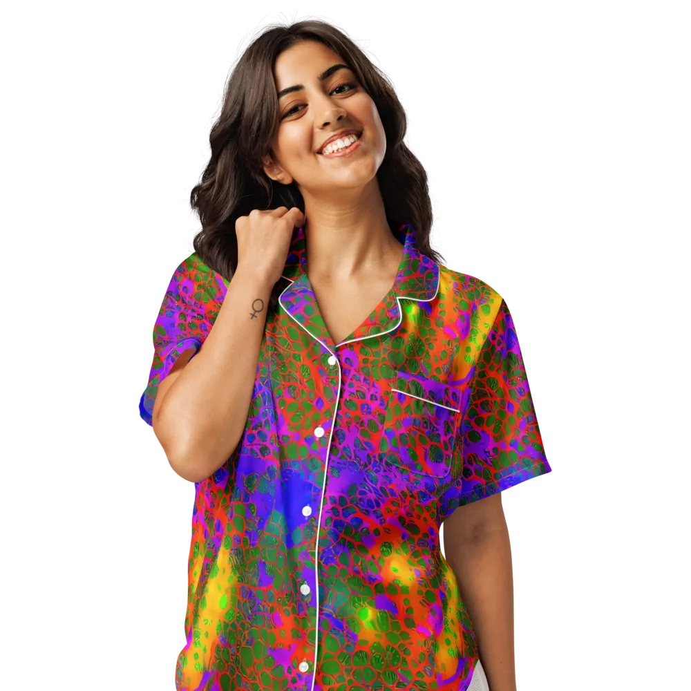 Acid Canopy on Women's Short Sleeve Pajama Top — Front