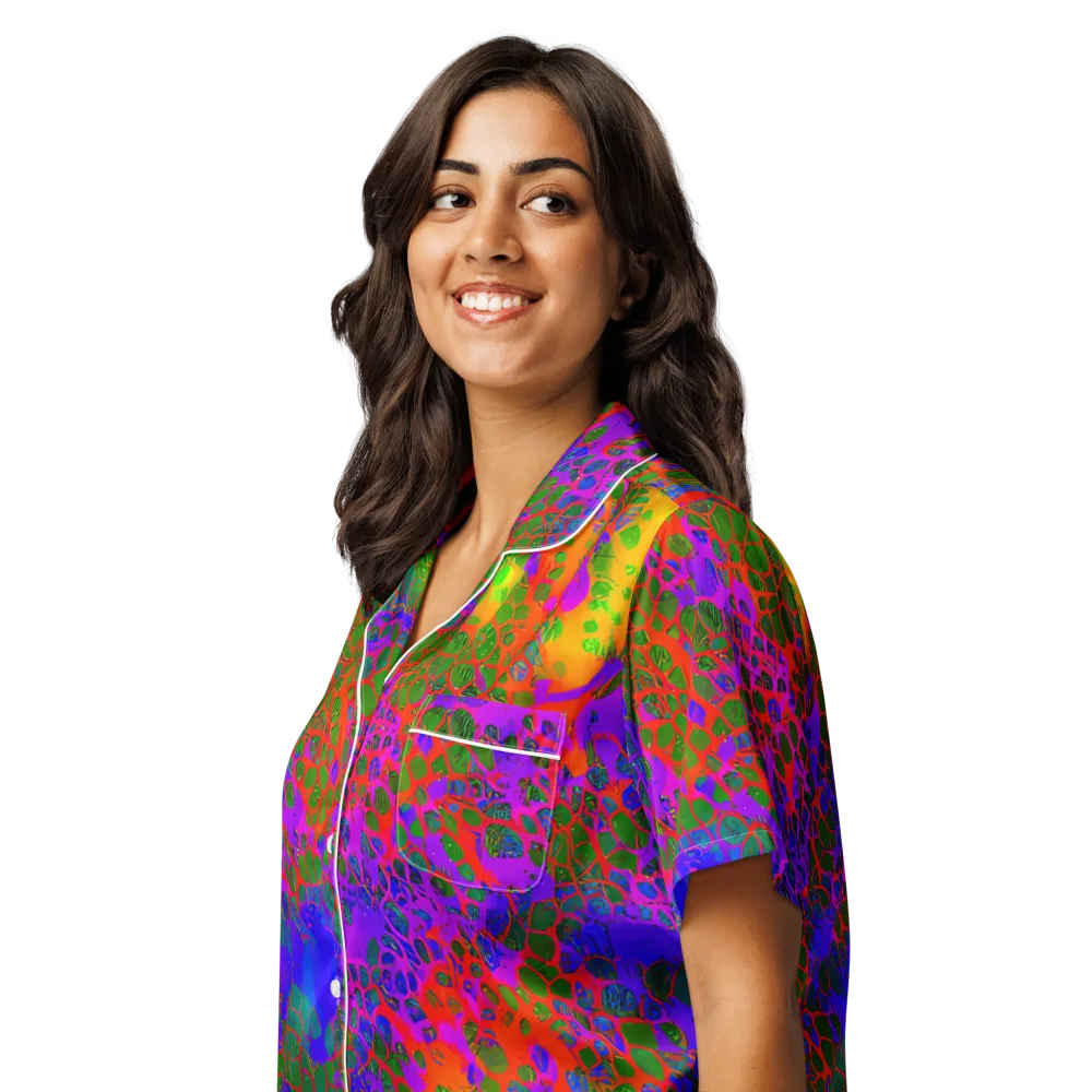 Acid Canopy on Women's Short Sleeve Pajama Top — Left Front