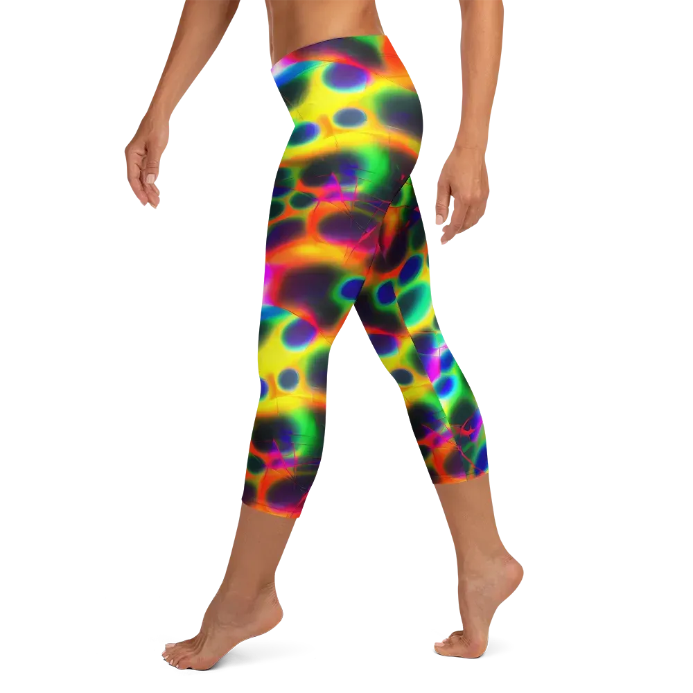 Lucid Voltage on Capri Leggings — Left