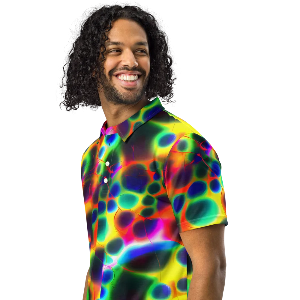 Lucid Voltage on Men's Slim Fit Polo Shirt — Left Front