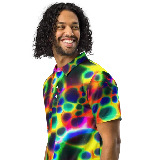 Lucid Voltage on a Men's Slim Fit Polo Shirt