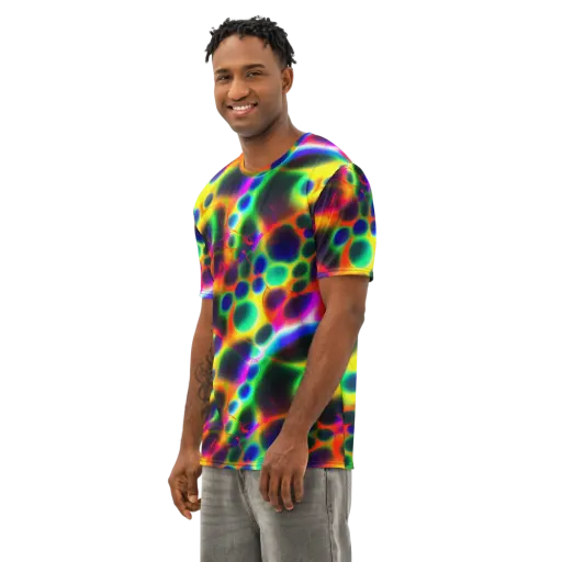 Lucid Voltage on a Men's Cotton Crew Neck T-Shirt