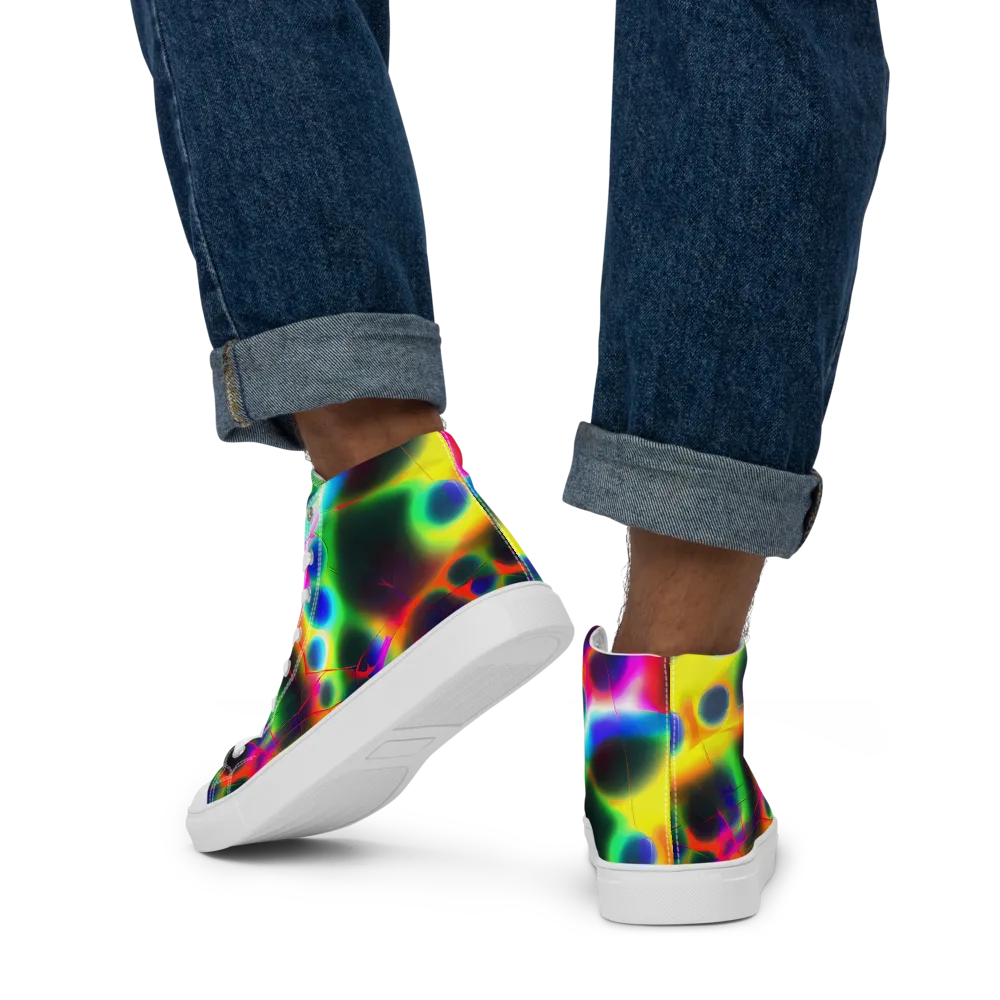 Lucid Voltage on Men's High Top Canvas Shoes — Back