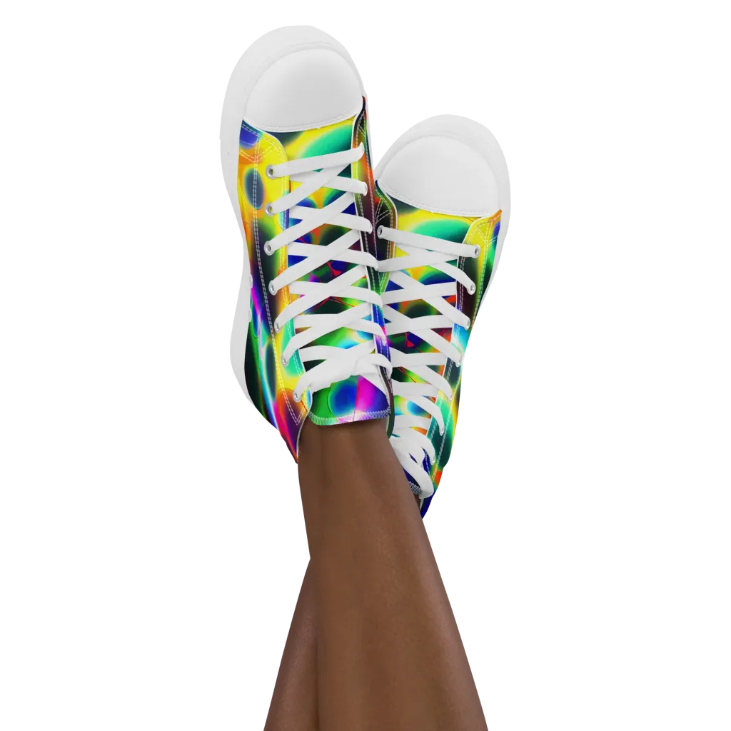 Lucid Voltage on Women's High Top Canvas Shoes — Front