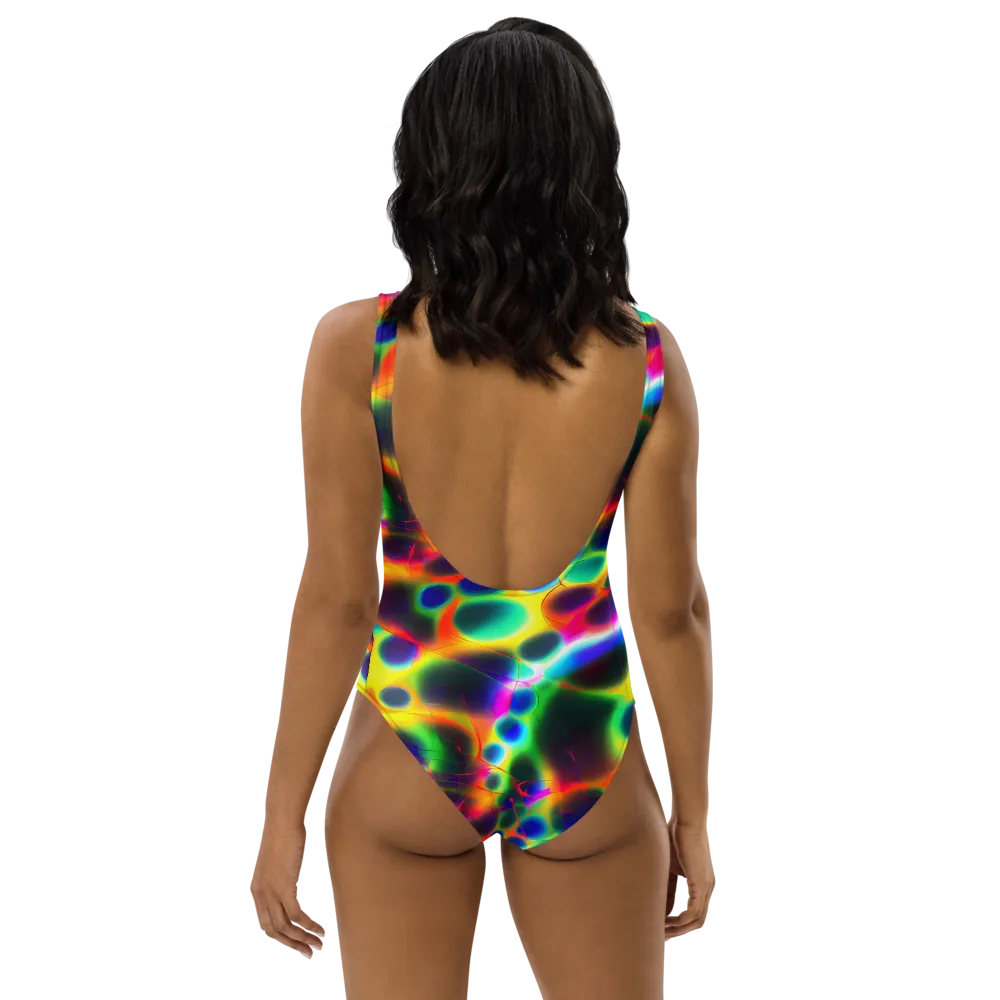 Lucid Voltage on One-Piece Swimsuit — Back