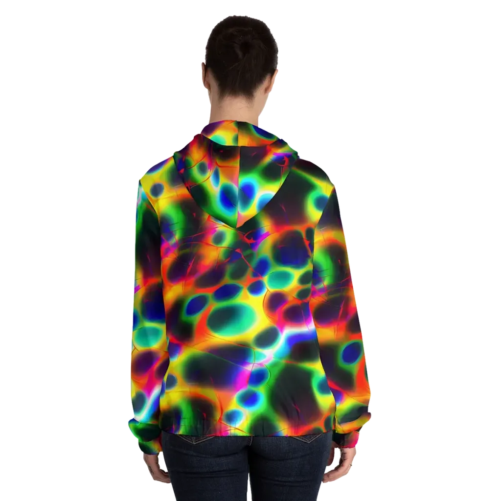 Lucid Voltage on Women's Full-Zip Hoodie — Back On Person