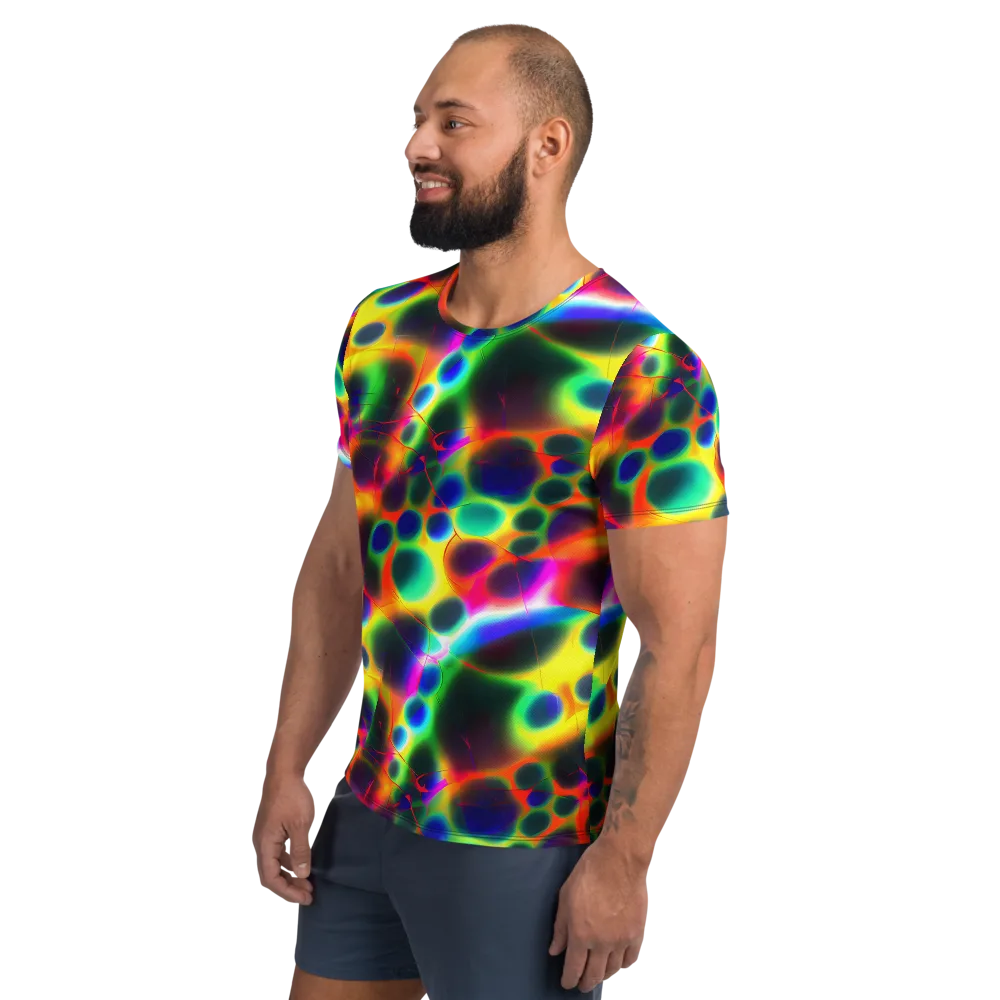 Lucid Voltage on Men's Athletic T-Shirt — Left