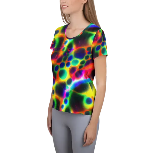 Lucid Voltage on a Women's Athletic T-Shirt