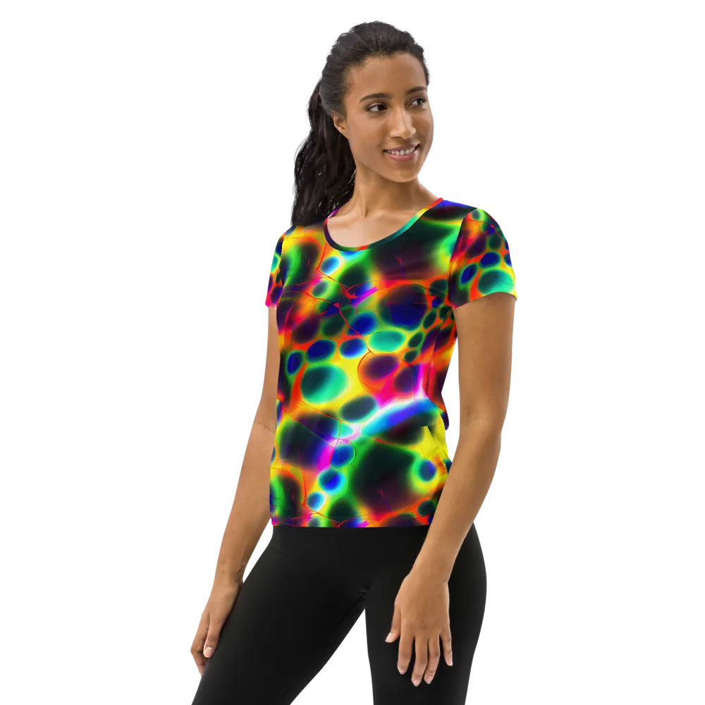 Lucid Voltage on Women's Athletic T-Shirt — Left