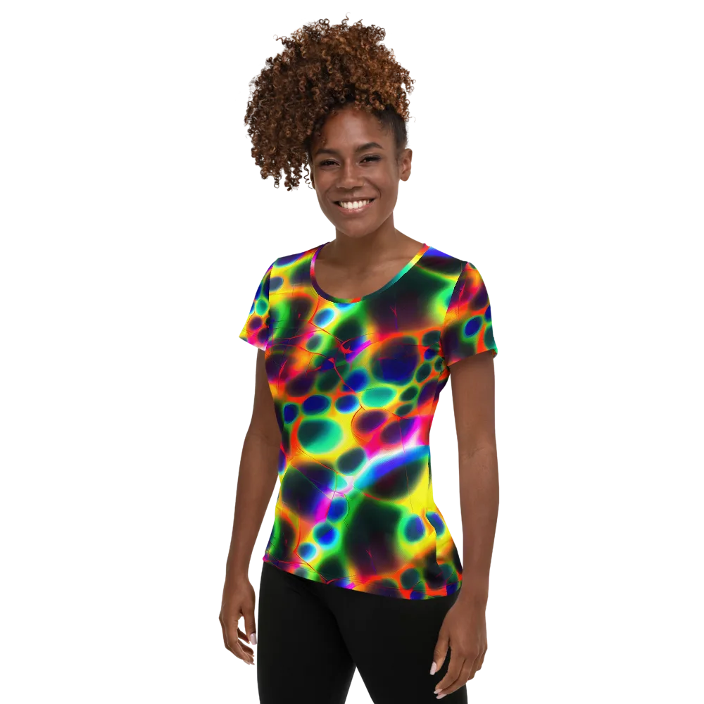 Lucid Voltage on Women's Athletic T-Shirt — Left