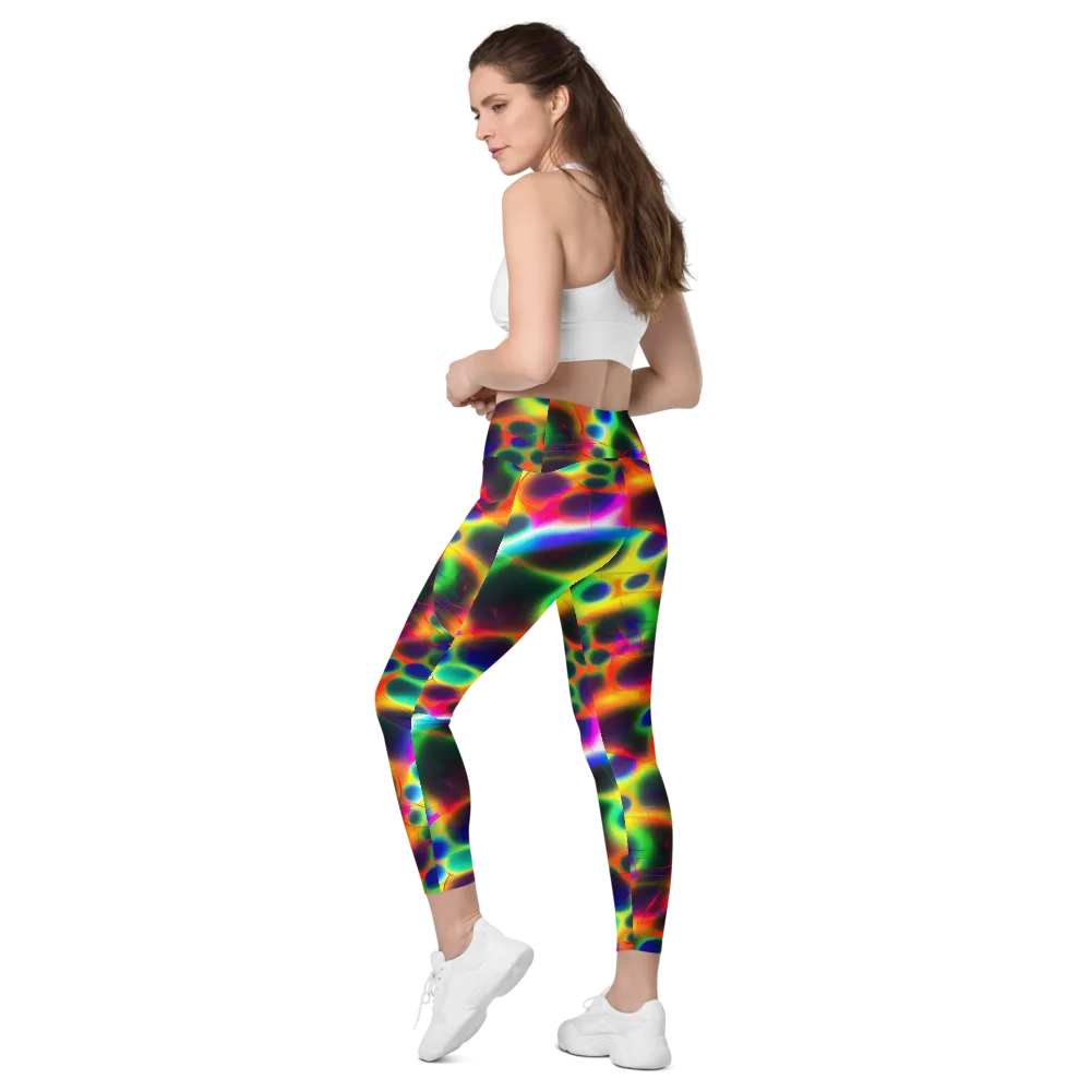 Lucid Voltage on Leggings with Pockets — Left Back