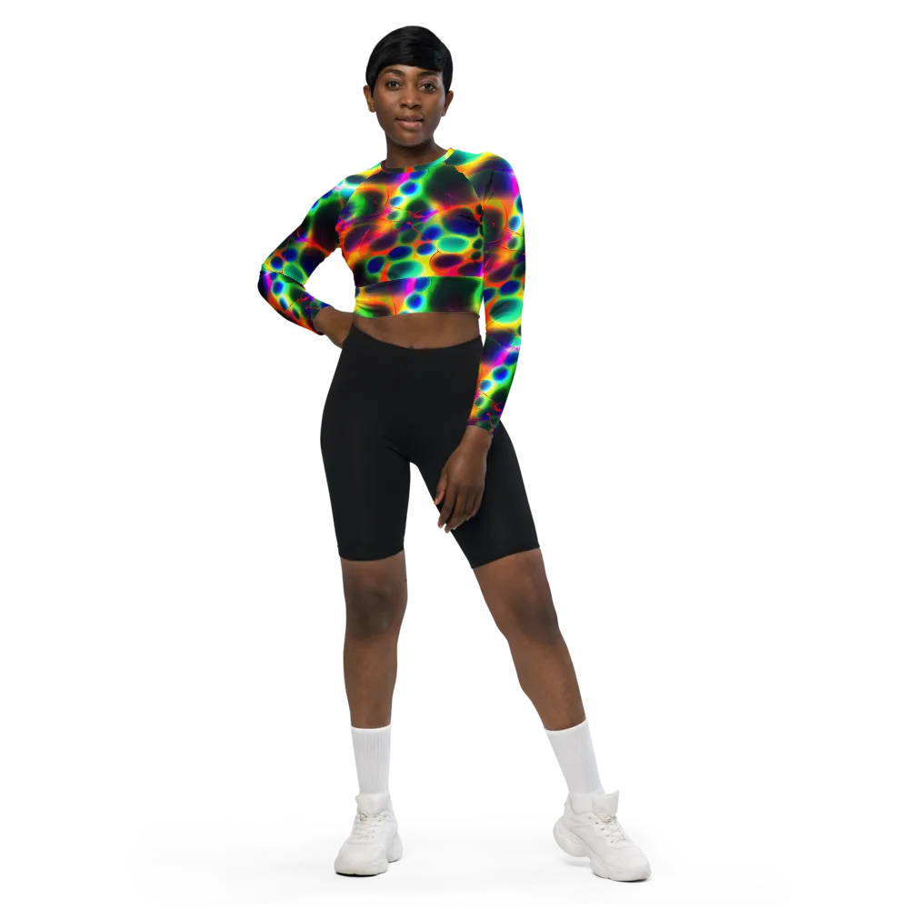Lucid Voltage on Long Sleeve Crop Top — Front