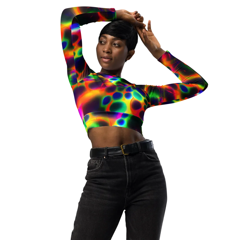 Lucid Voltage on Long Sleeve Crop Top — Front