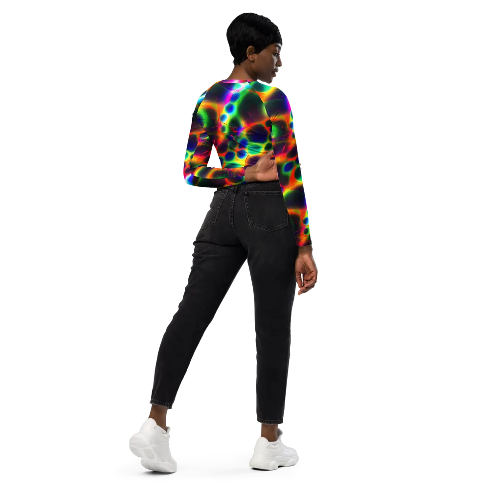 Lucid Voltage on Long Sleeve Crop Top — Right Back