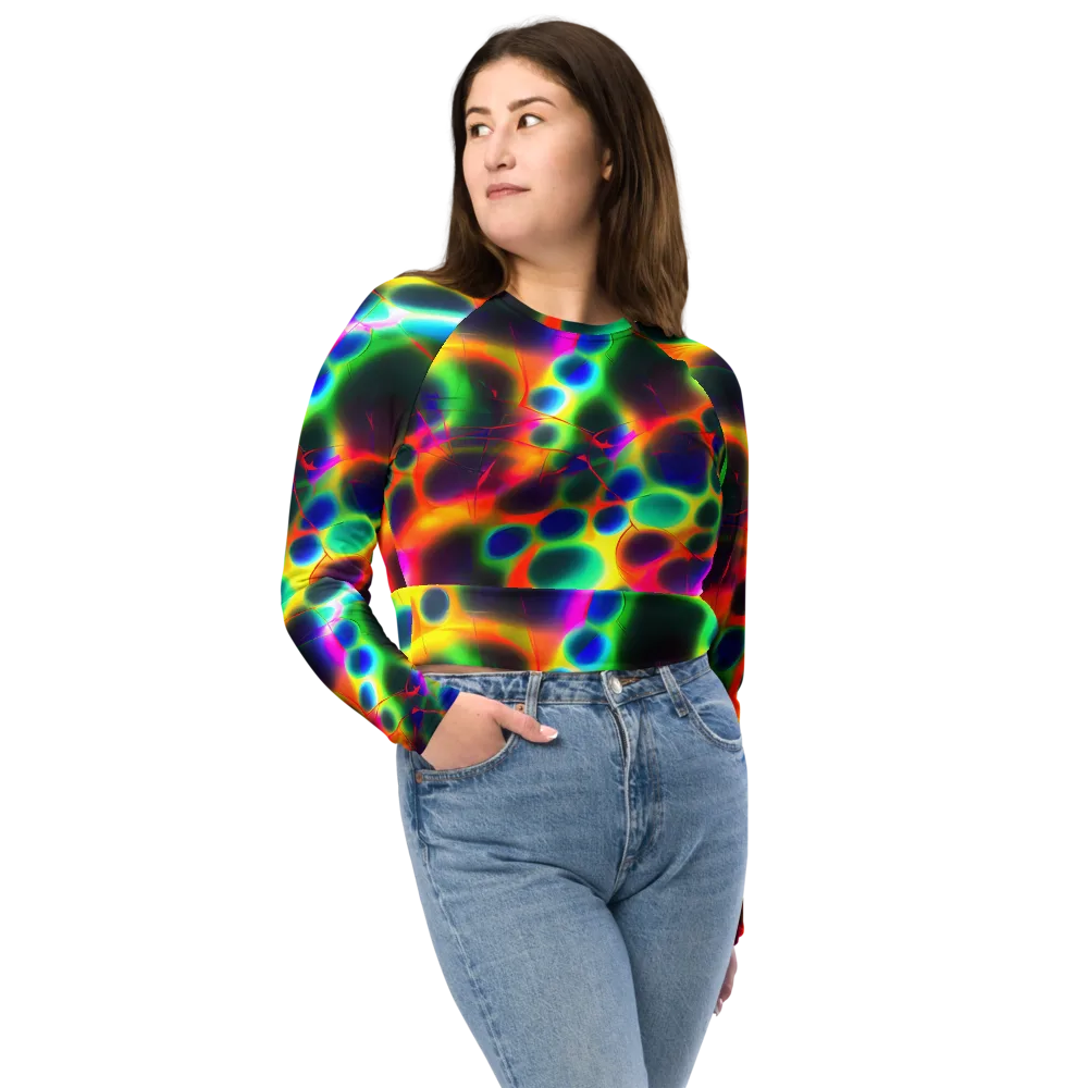 Lucid Voltage on Long Sleeve Crop Top — Front