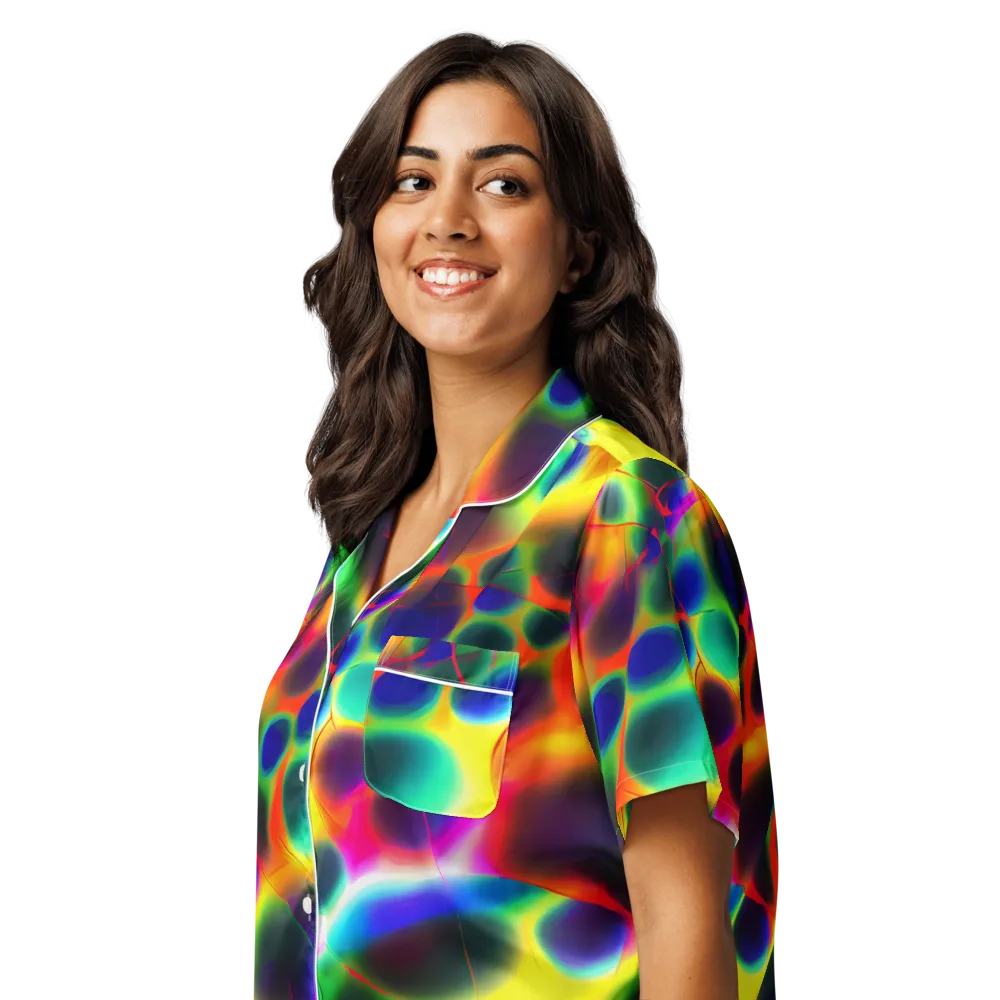 Lucid Voltage on Women's Short Sleeve Pajama Top — Left Front