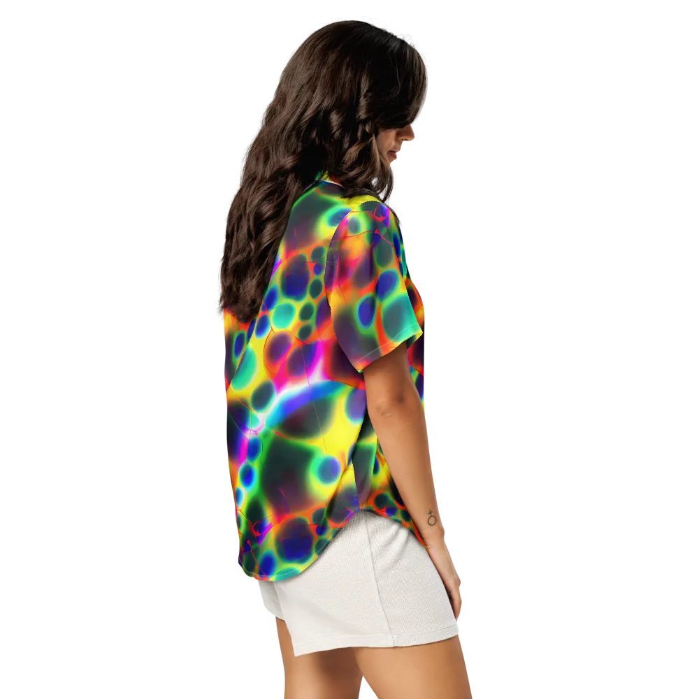 Lucid Voltage on Women's Short Sleeve Pajama Top — Right Back
