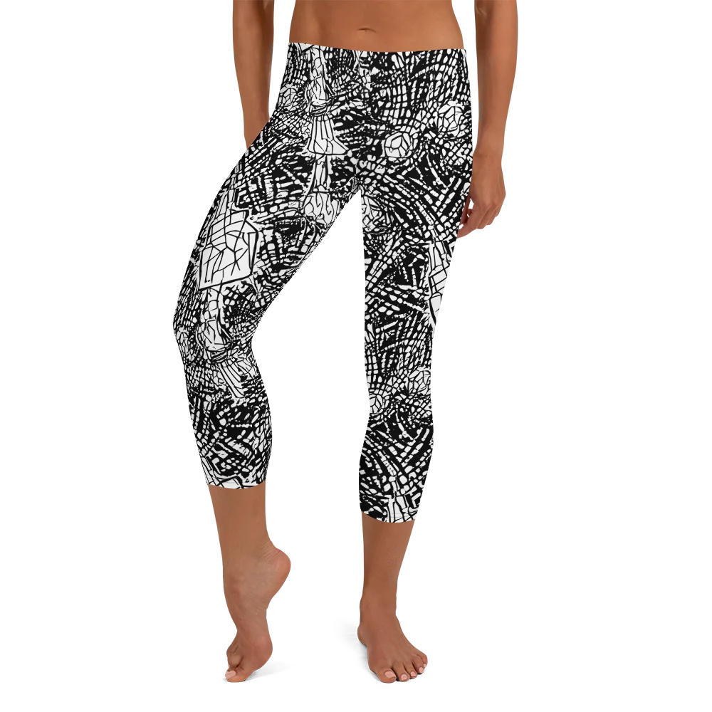 Obsidian Static on Capri Leggings — Front