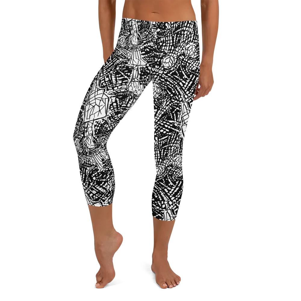 Obsidian Static on Capri Leggings — Front