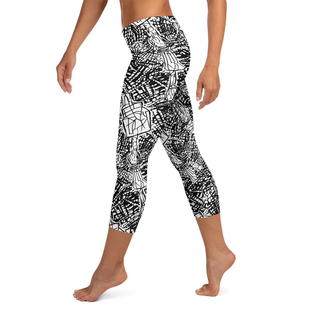 Obsidian Static on Capri Leggings — Left