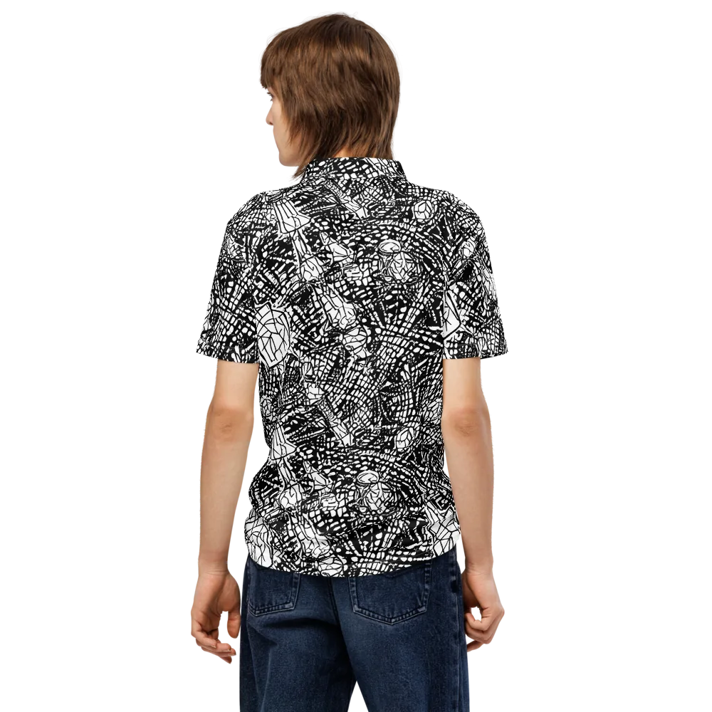 Obsidian Static on Men's Slim Fit Polo Shirt — Back