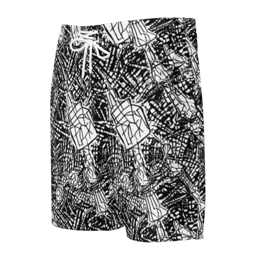 Obsidian Static on a Men's Board Shorts