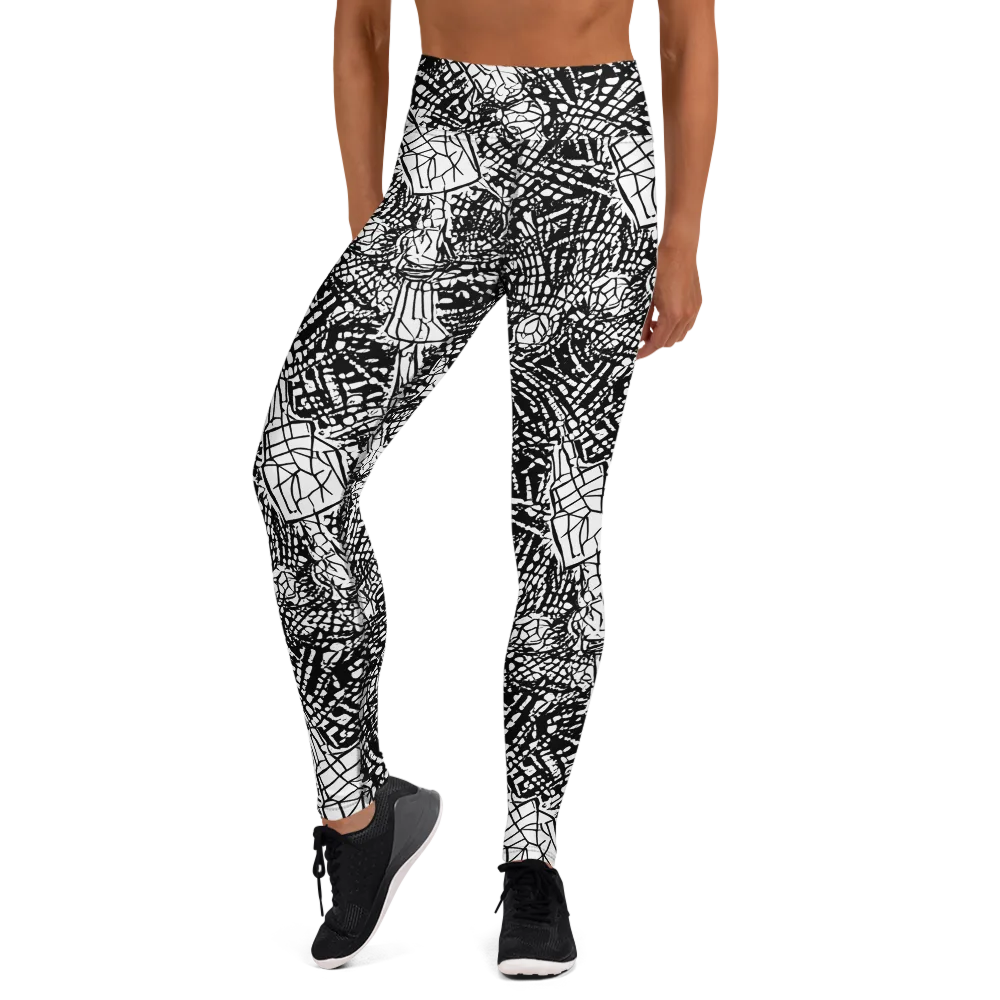Obsidian Static on Yoga Leggings — Front