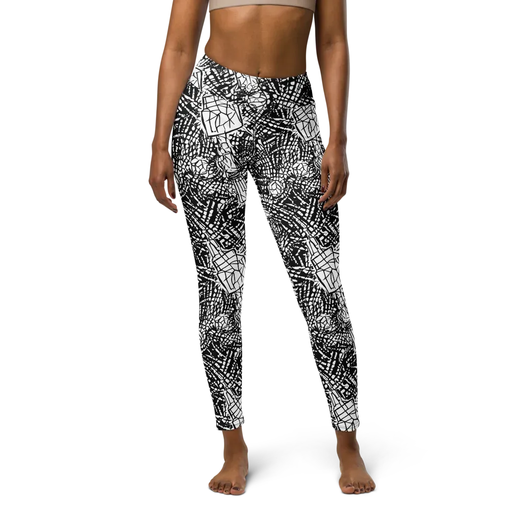 Obsidian Static on Yoga Leggings — Front